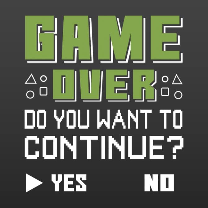 Game over, do you want to continue?